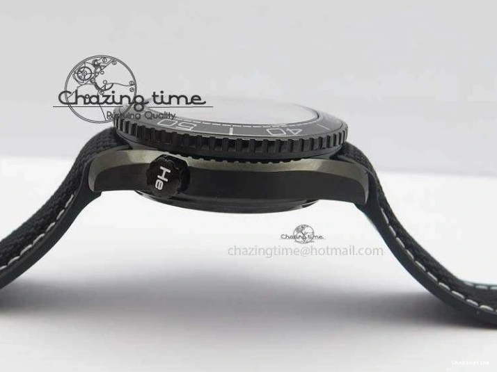 0427 Planet Ocean 45mm GMT DLC JHF Best Edition Black Dial On Rubber Strap A Durable 8194